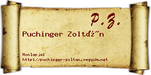 Puchinger Zoltán névjegykártya